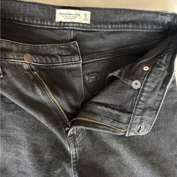Abercrombie & Fitch Jeans 90s Slim Straight Leg Ultra High Rise Dark GraySize 26 - Picture 9 of 12